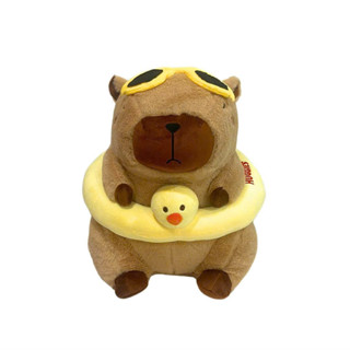 Gấu Capybara cao 40cm xinh yêu đeo balo rùa hoặc đeo phao vịt, chất liệu an toàn
