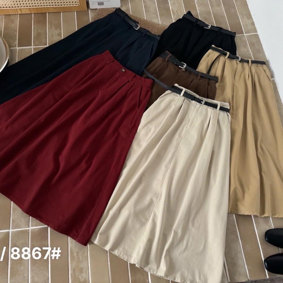 Chân Váy Dài , Chân Váy Xếp Ly Dáng Dài Nhiều Màu Đen Be Trắng Đỏ