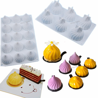  SG - Khuôn silicon hình xoắn ốc 6 ô   15 ô làm bánh mousse rau câu 