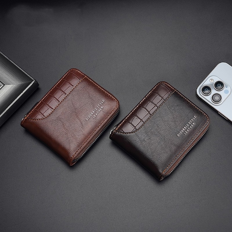 Ví nam phong cách kinh doanh Đa chức năng Hộp đựng thẻ Ví có thể gập lại ngắn