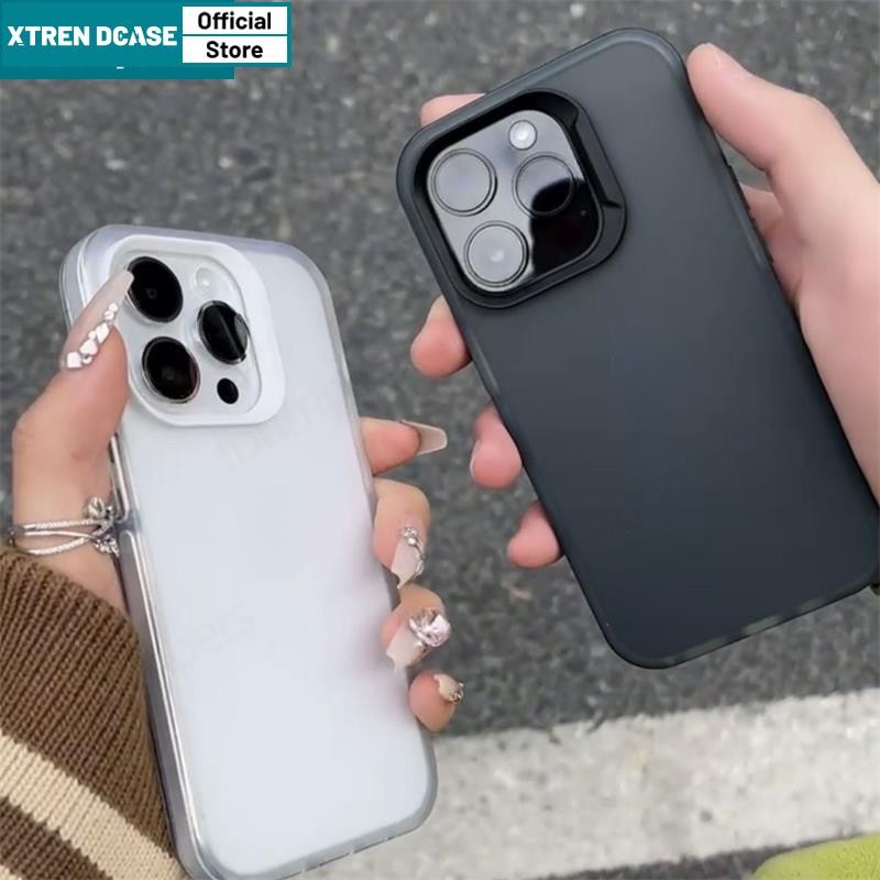 Xtrendcase Ốp lưng ốp iphone đen mềm Ốp Điện Thoại silicon Nhám Trong Suốt Chống Sốc trơn viền vuông