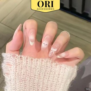  Móng Tay Giả Nail Box Kiểu Dài Màu Hồng Họa Tiết 3D Thời Trang ORI ACCESSORIES Y919 