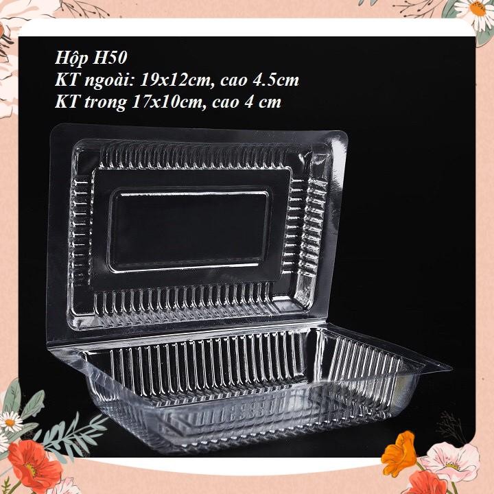 H50 - HỘP NHỰA ĐỰNG BÁNH SU KEM / BÔNG LAN