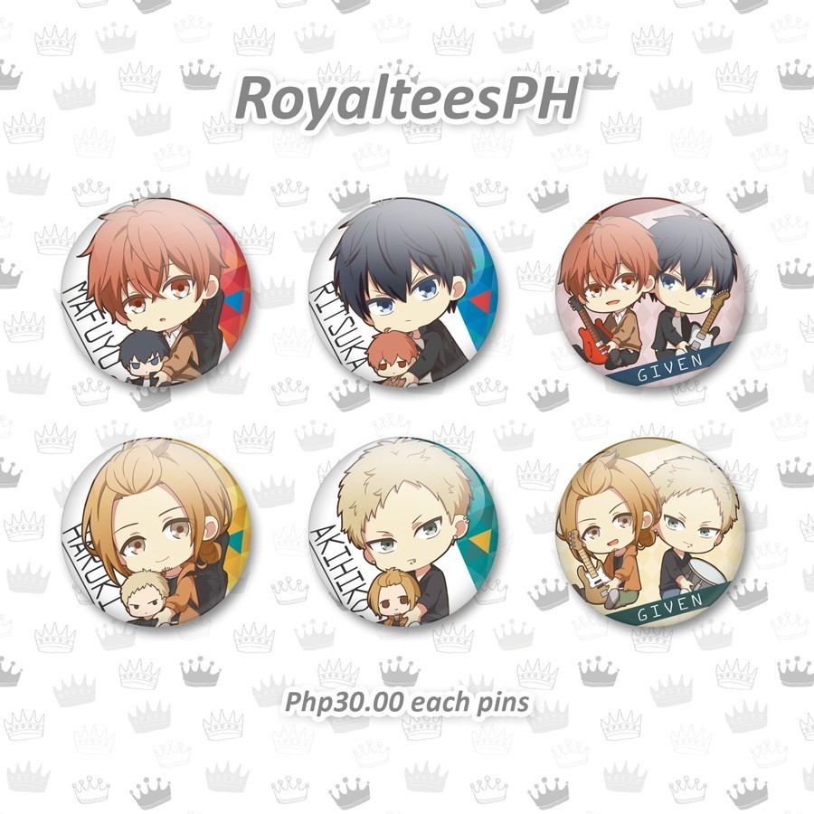 [ PIN ] Given Anime Fan-made Button Pins Batch 3 - Size To 58mm - Ghim Anime Hình Tròn [ FREESHIP ]