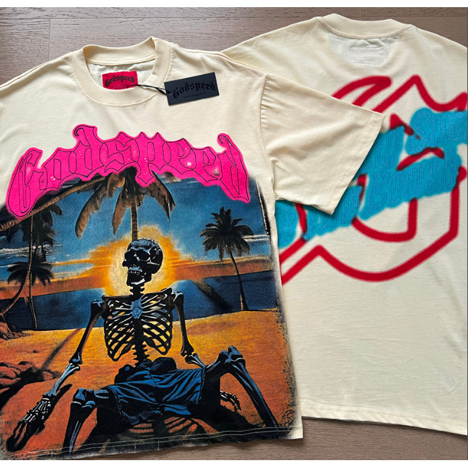 Phong Cách Mới Godspeed Nam Nữ Cotton Nguyên Chất Áo Thun Ngắn Tay 0328