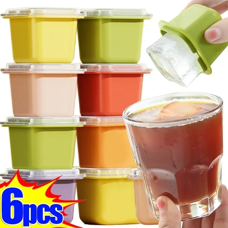 Máy Làm Đá Mini Vuông Ice Khúc Côn Cầu Khuôn Thạch Pudding Sữa Chua Đá Khuôn Có Thể Tái Sử Dụng Đóng Băng Tiện Ích Cho Rượu Whisky Uống