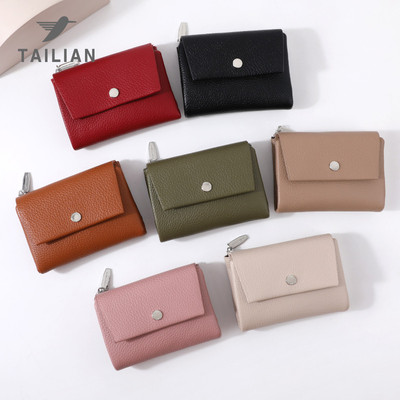 Ví nữ kiểu ngắn Tirfold Multi Card Case Ví đựng tiền mặt dung tích lớn tiện lợi