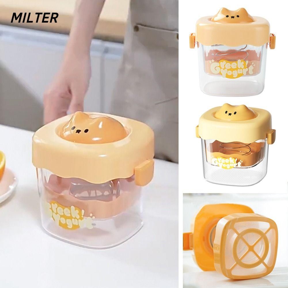 Máy làm sữa chua Hy Lạp MILTER, Bộ lọc sữa chua lưới mịn tròn, Sữa chua tách độ ẩm phô mai dung tích lớn thực tế