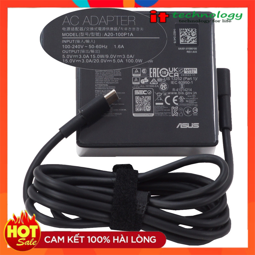 Sạc Laptop Asus ROG Zephyrus Duo 16 GX650 X650RM GX650RS GX650RW GX650RX 20V - 5A (100W) USB-C, Type