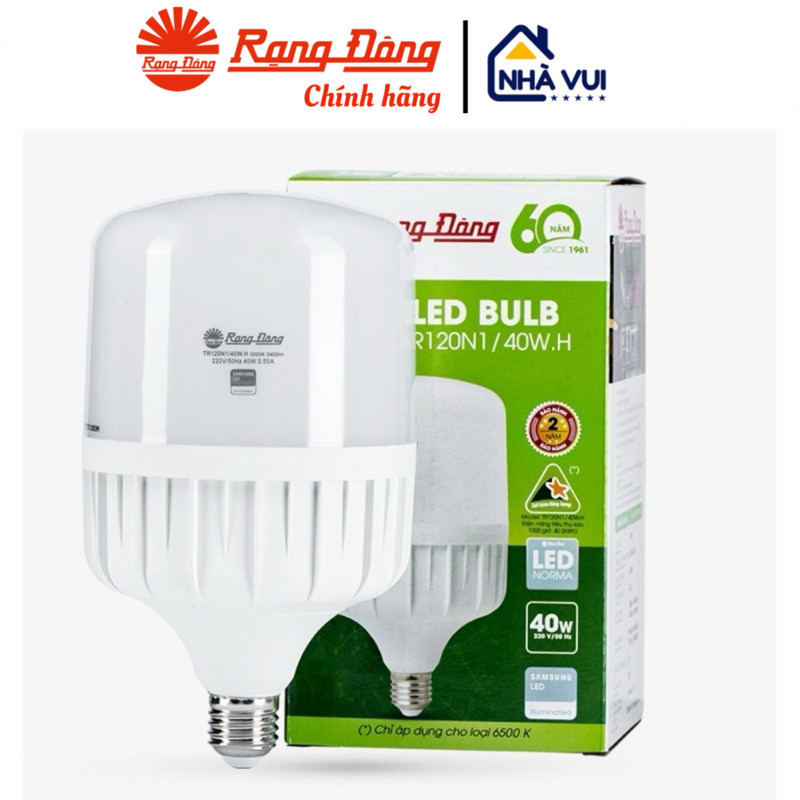 Bóng led trụ Rạng Đông 60w 50w 40w 30w 20w Ánh sáng trắng - HÀNG VIP