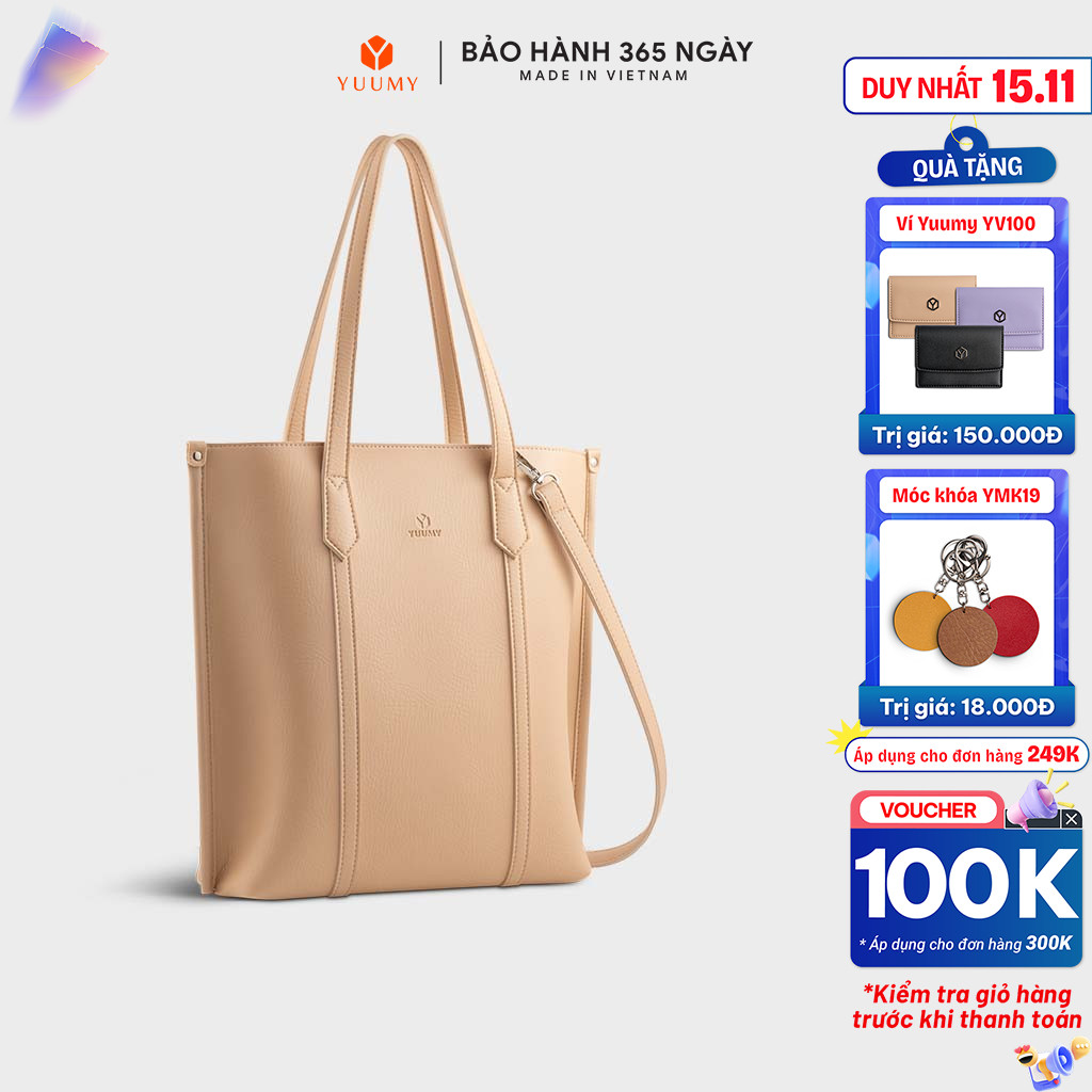 Túi xách da nữ dáng đứng thời trang Yuumy Bergen YTX55