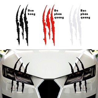 12x40cm - Tem Dán Trang Trí Xe Hơi Hình Móng Vuốt Vết Xước Phản Quang Đèn Pha Ô Tô