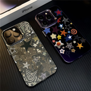 Ốp Lưng Ngôi sao iPhone 16 Pro Max 15 14 XR 13 11 12 Pro Max 8 7 6 6S Plus X Xs Max Se 2020 13 12 11 Mạ Thời Trang Kim Loại Thoáng Mát Sáng Tạo Hợp Thời Trang Thương Hiệu Silicon Mềm
