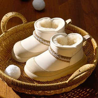  Cheerful Mario giày đi tuyết da cho bé giày bốt Khuôn mẫu ngoài chống trượt trẻ em bốt lót lông chống thấm bé gái bé trai 