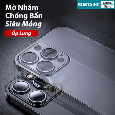 Suntaiho Ốp Lưng iPhone Siêu Mỏng Trong Suốt Mờ Nhám Đen Chống Bẩn Chống Vân Tay IP Ốp Điện Thoại Sang Chảnh Mềm Chống Sốc Màu Trắng Cho Iphone 16 15 14 13 12 11 Pro Max