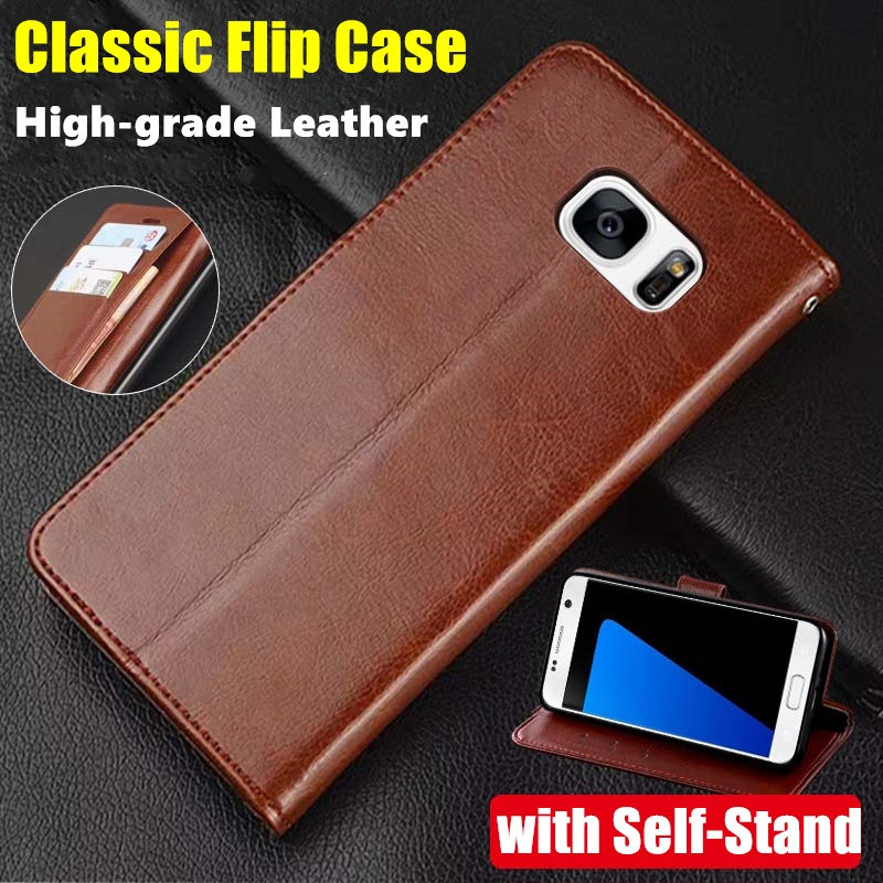 Dành Cho Samsung Galaxy S7 Edge SM-G935F G935FD G935W G935S G935K G935L Bao Da Vintage Ví Gấp Đơn Gi