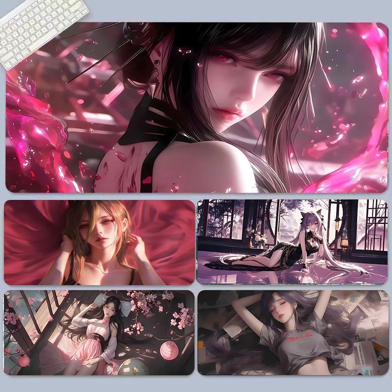 Tấm lót chuột sexy Pure Desire cực lớn, bàn phím máy tính chơi game e-sports, thảm bàn có viền