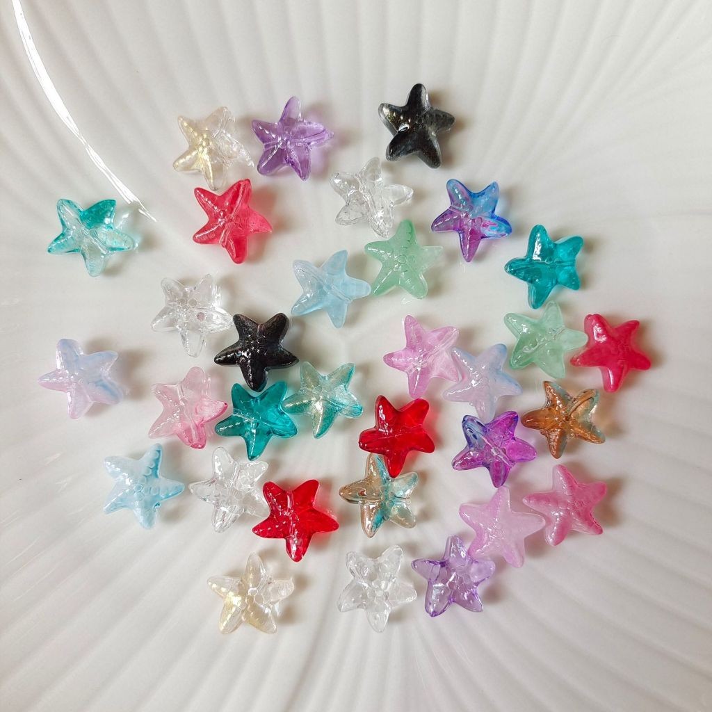 100 charm SAO BIỂN chất liệu thuỷ tinh 13mm trang trí vòng tay, vòng cổ, hoa tai, handmade tuỳ thích