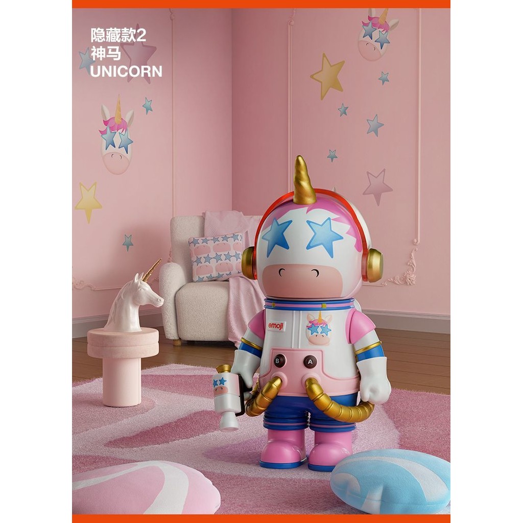 MEGA SPACE MOLLY 100% × biểu tượng cảm xúcTM Series hộp mù mega space 4V Molly space Đồ trang trí, q