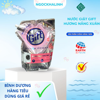 Nước Giặt GIFT Hương Nắng Xuân Túi 3.6 kg Công Nghệ Khử Mùi Loại Bỏ Mùi & Lưu Hương Thơm Dễ Chịu