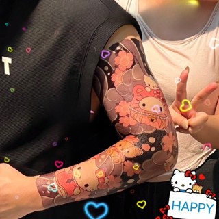 🍥jellycuty🍥Hellokitty Cánh Tay Hoa Hình Xăm Miếng Dán Hoạt Hình Full Cánh Tay Nam Nữ Chống Thấm Nước Lâu Dài Chống Mài Mòn Cá Tính Hình Xăm Miếng Dán