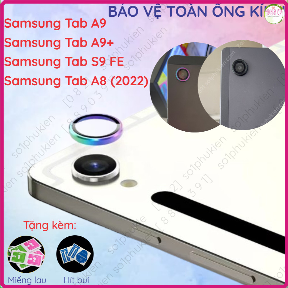 Viền (vòng) chụp mắt camera liền kính cường lực camera Samsung Tab A9/ A9+ (A9 Plus)/ S9 Fe/ A8 2022