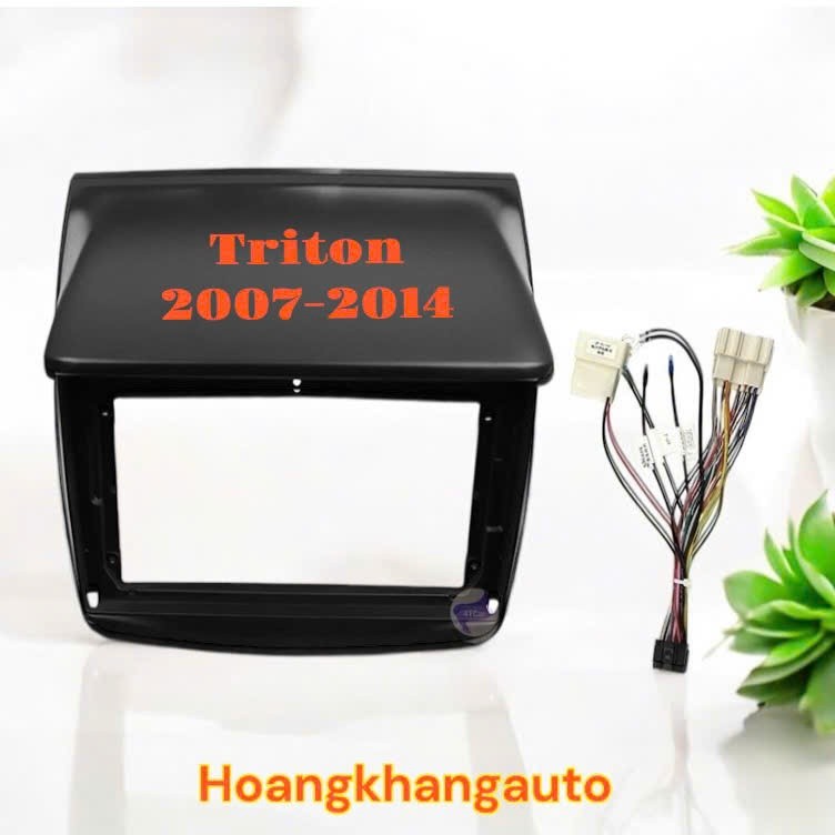 Mặt dưỡng Triton 2007 - 2014 + Pajero sport 2010-2014, 9 INCH CÓ JACK NGUỒN ZIN //