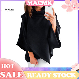 < Cod > Thời trang nữ cổ cao Batwing Crossed Poncho Áo khoác ấm áp mùa đông Áo choàng Cape