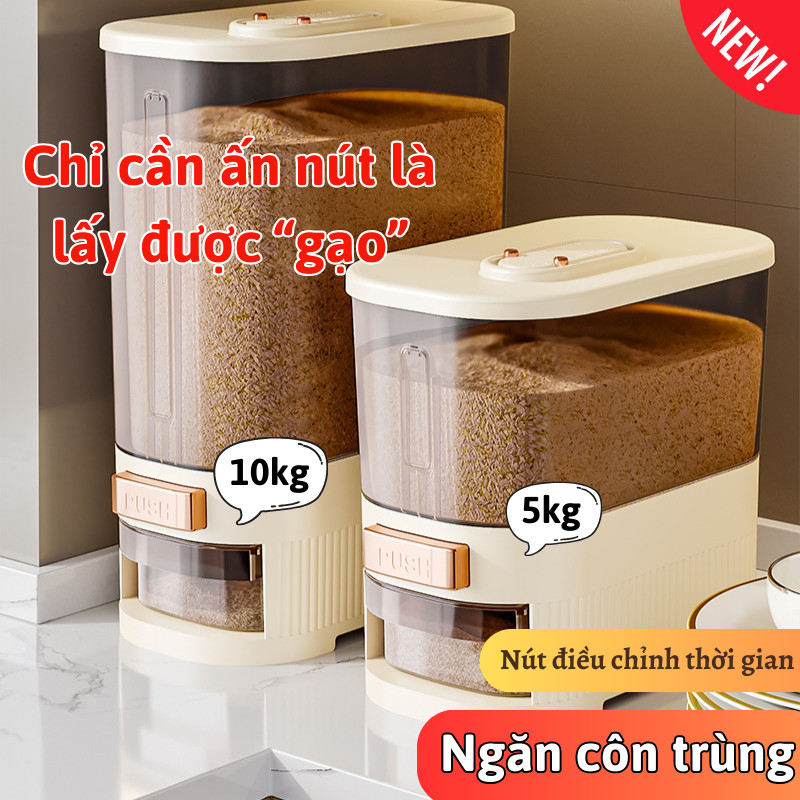 Thùng gạo Joful Home 5kg/10kg, nhựa PP an toàn, dung tích lớn, lấy gạo tiện lợi