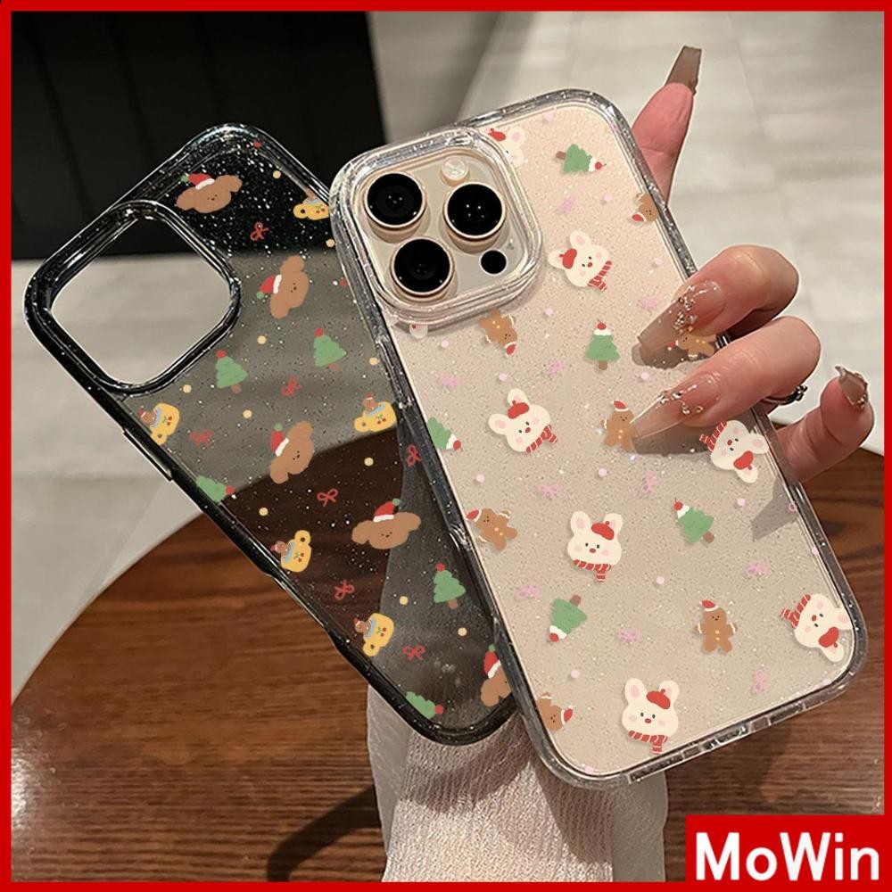Movin - Ốp lưng iPhone 16 Pro Max iPhone 11 siêu sáng lấp lánh trong suốt TPU mềm Chú chó Giáng sinh dễ thương Compatible iPhone15 Pro max 14 13 12 Pro max XS XR 7 Plus 8 Plus