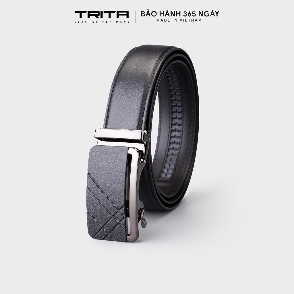 Thắt lưng nam da thật cao cấp khóa tự động 4cm TRITA RTLT415