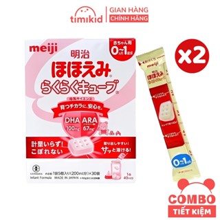  COMBO 2 Thanh Sữa Bột Công Thức Meiji Thanh Nội Địa Nhật Cho Bé Sơ Sinh Số 0 Số 9  Thanh 27g  