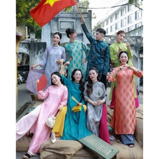 [LẺ ÁO+KÈM QUẠT] Áo dài lụa gấm Phúc Lộc Thọ, chất gấm tơ tằm mềm rủ sang xịn cho Tết 2025 - Thời trang Nữ, Women [2]