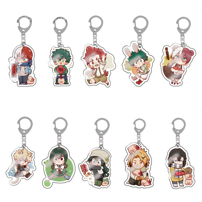 Móc Khoá, Mô Hình Standee Anime Boku no Hero Academia Midoriya Izuku Bakugou Katsuki Trang Trí Bàn H