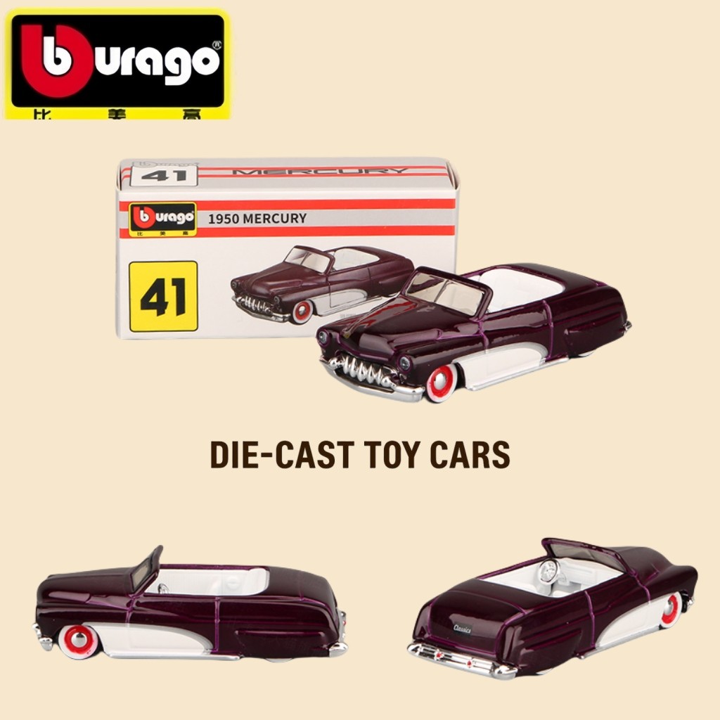 Bburago 1950 Mercury Purple Diecast Classic Car Car Model - 1: 64 Diecast Hợp Kim Xe Cho Bé Trai
