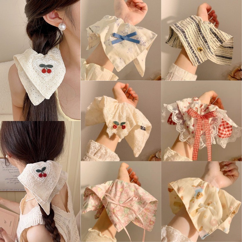 Vuông Lớn Scrunchie Thời Trang Hàn Quốc Đẹp Đơn Giản Đa Năng Lớn Vuông Buộc Tóc Phụ Kiện Tóc