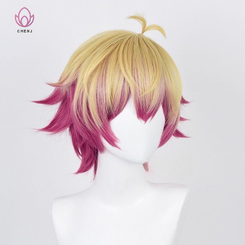 [CHENJ] Manmei Anime Blue Lock Alexis Ness Cosplay Tóc Giả 30cm Tóc Ngắn Hoa Hồng Vàng Tóc Giả Hồng 