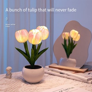  Tulip Đèn Bàn LED Đầu Giường Mô Phỏng Hoa Bó Hoa Phòng Ngủ Đầu Giường Bầu Không Khí Lãng Mạn Quà Tặng Sinh Nhật Trang Trí Nhà Cửa 