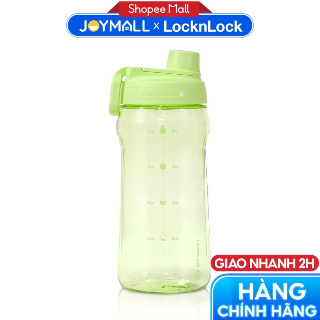 Bình nước nhựa LocknLock Active Large Bottle 1.5L màu xanh lá HAP941GRN, Hàng chính hãng, tay cầm gấp gọn - JoyMall