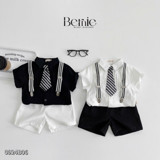Bộ quần áo set sơ mi công tử bé trai mặc sinh nhật thôi nôi đám cưới 1 đến 7 tuổi BERNIE 0924B06