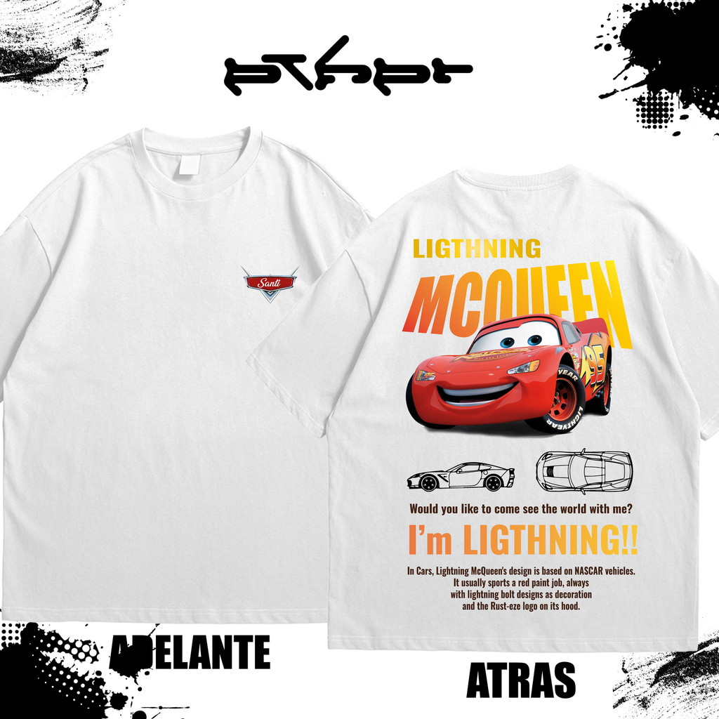 Áo thun MCQUEEN CARS cổ tròn Cotton nguyên chất
