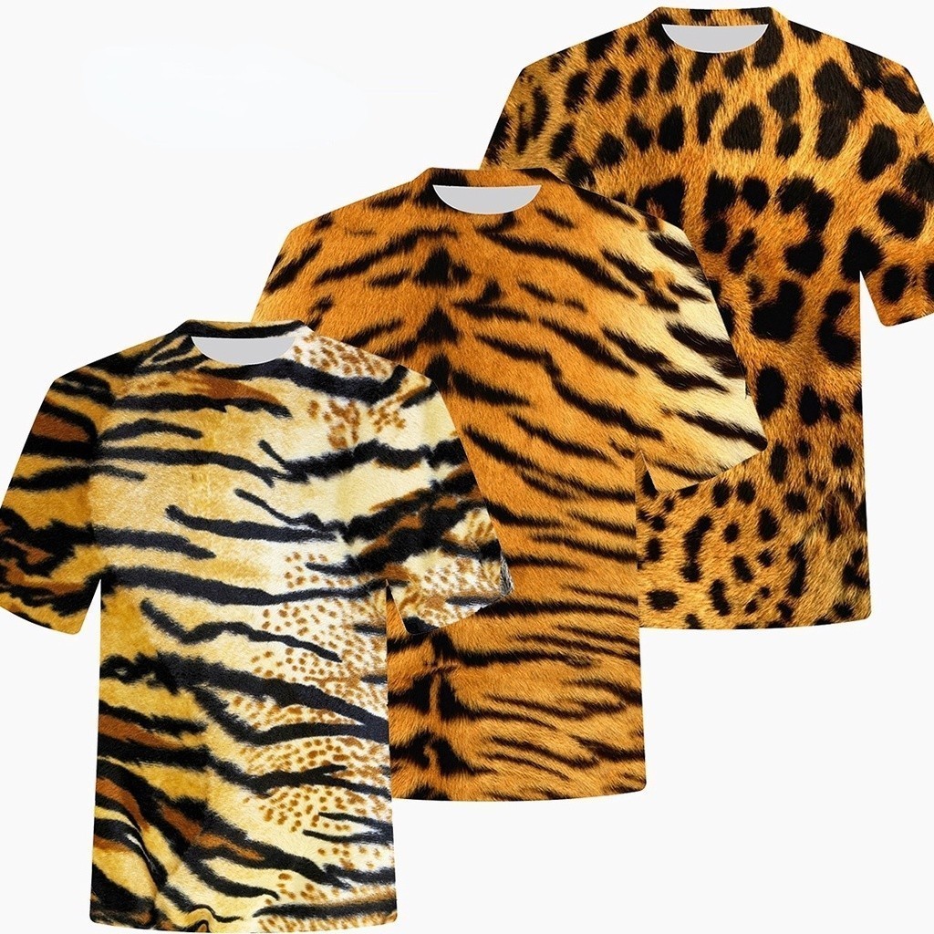 Áo thun 3D HIP Hop Lion / Tiger / Tiger Pattern Tiger Tiger Áo sơ mi ngắn tay nam / nữ Áo thun