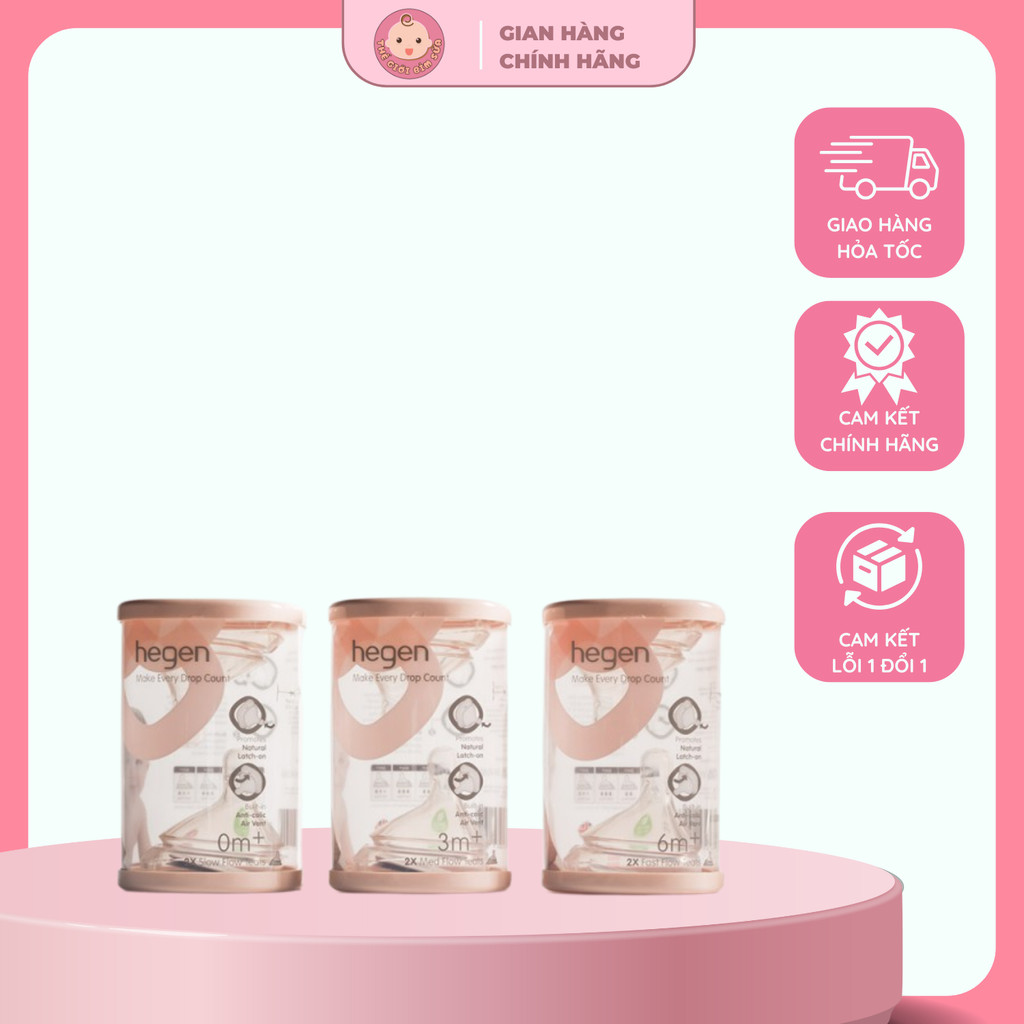 Núm ty Hegen, Núm ty thay thế bình sữa Hegen chính hãng (2 cái/hộp)