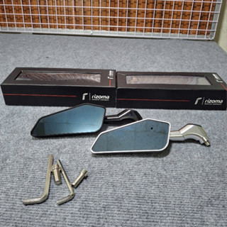 Gương kính Rizoma 744 chân ngắn nhôm CNC  (Giá 1 kính trái) full hộp kèm lục giác