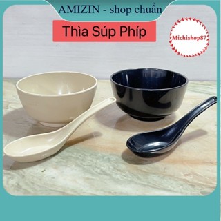 (Loại 1) Thìa Phíp Melamine Chịu Nhiệt, Thìa Ăn Súp, Thìa Súp Ăn Phở, Ăn Chè Sang Trọng Nhựa Việt Nhật 2856
