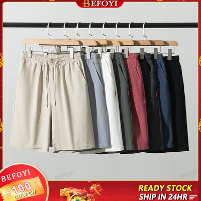 Quần Short Nam Vải Lanh Cotton Dáng Rộng Phong Cách Hàn Quốc INS Đa Năng Thể Thao Thoải Mái ZXR102