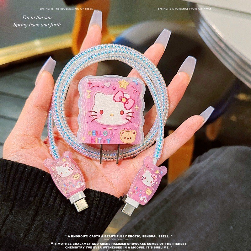 Hello Kitty 20W PD Head Charger tpu Case Power Adapter Phim Hoạt Hình In Hình Bảo Vệ Tương Thích Với