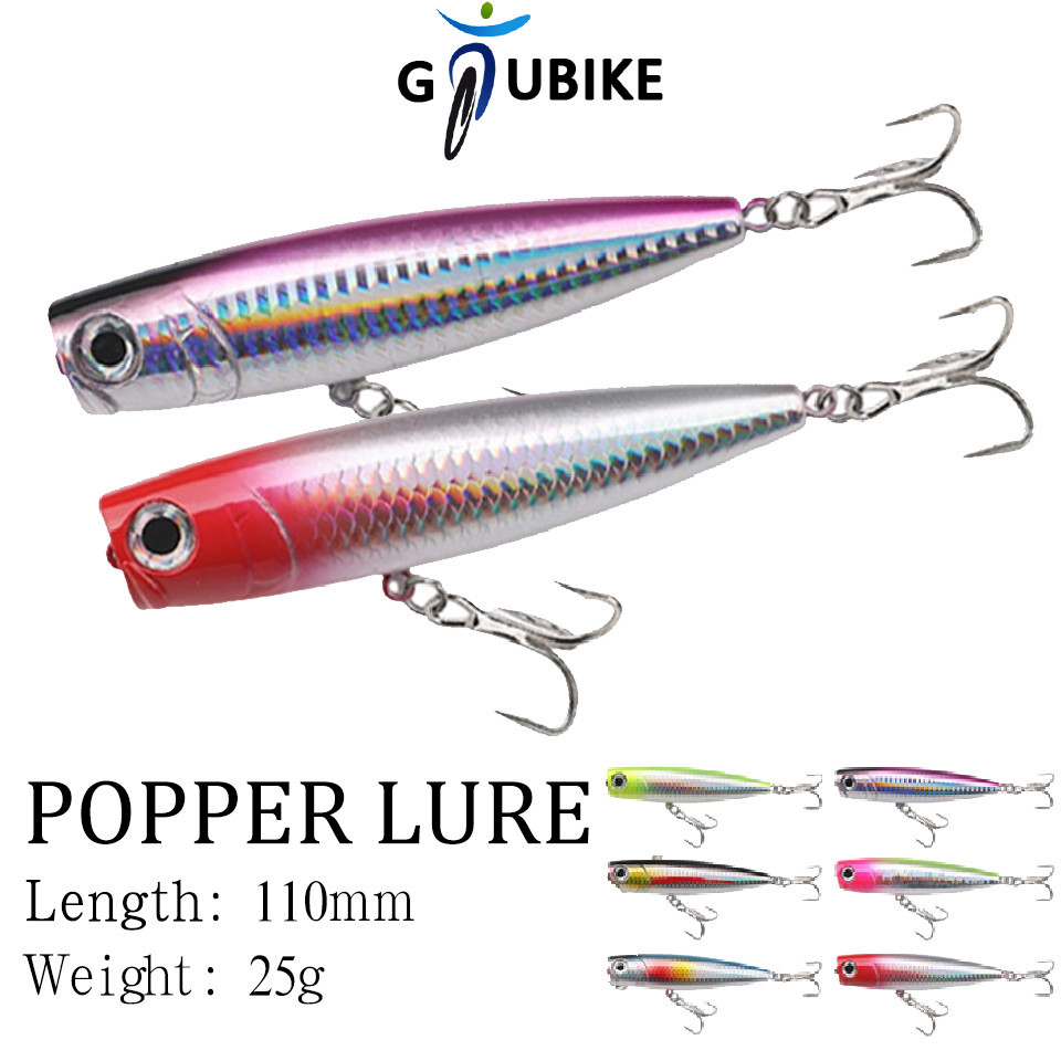 GTUBIKE Poper Lures 110mm 25g - 3D Eyes, Phao nổi, Hấp dẫn Cá bề mặt