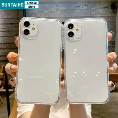 Suntaiho Ốp Lưng iPhone Trong Suốt TPU Silicon Mềm Ốp Lưng Điện Thoại Có Bốn Góc Chống Sốc Túi Khí Bảo Vệ Camera Cho Iphone 16 15 14 13 12 11 Pro Max IP 6 7 8 Plus X XS XR XsMax