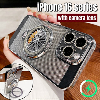 Ốp điện thoại tản nhiệt sang trọng cho iPhone 16 Pro Max Plus iPhone 14 15 Pro Max Ốp lưng iPhone 11 12 13 Pro Max có ống kính máy ảnh Vỏ xoay sang trọng chống sốc